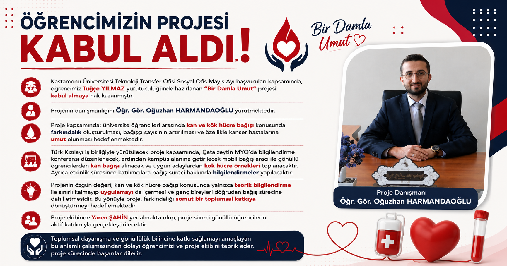 Öğrencimizin Sosyal Sorumluluk Projesi Kabul Aldı