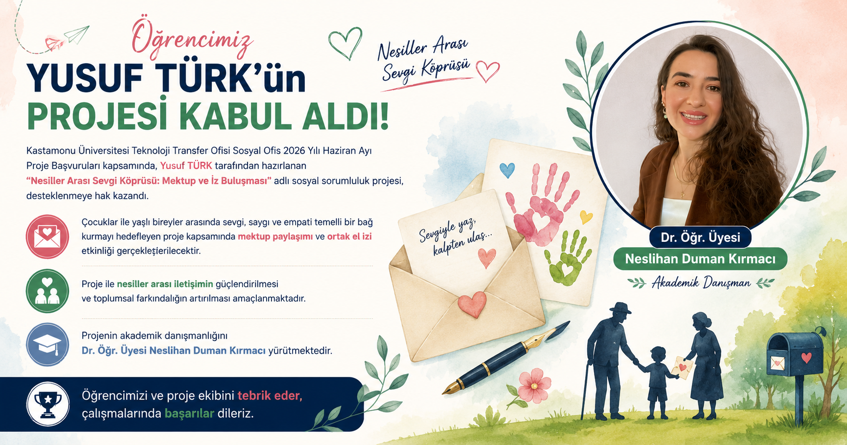 Öğrencimizin Sosyal Sorumluluk Projesi Kabul Aldı