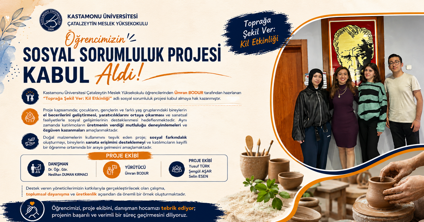 Öğrencimizin Sosyal Sorumluluk Projesi Kabul Aldı